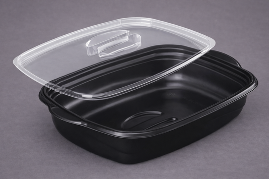 Marmipack Schale 1000 ml – schwarz/klar mit Deckel