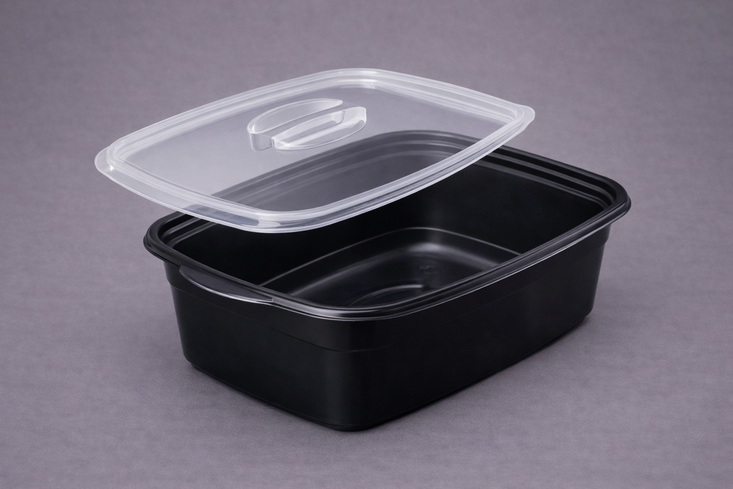 Marmipack Schale 1500 ml – schwarz/klar mit Deckel