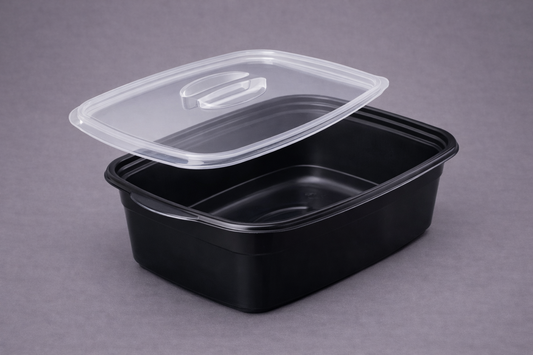 Marmipack Schale 1500 ml – schwarz/klar mit Deckel